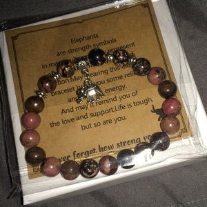 Natural Stone Inspirational Strong Elephant Bracelet